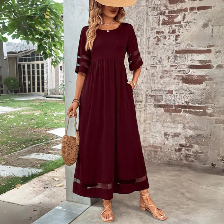 Cerelia | Chic Midi Dress with Tummy Control Design