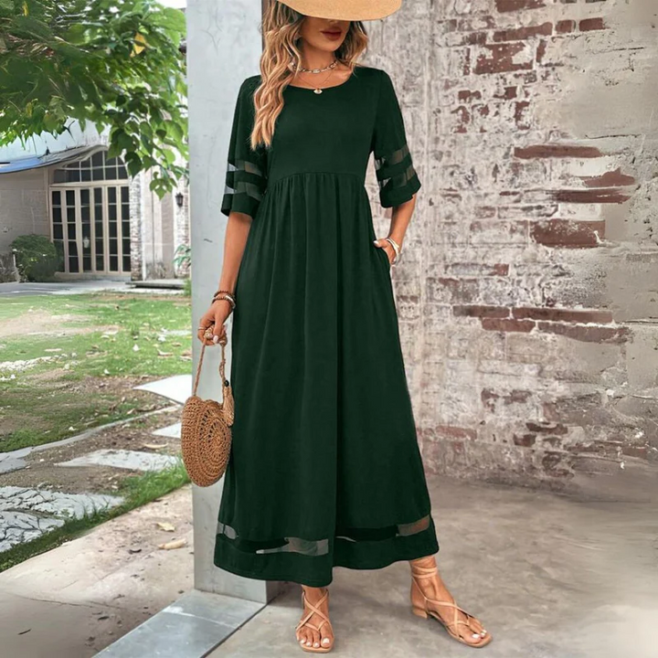 Cerelia | Chic Midi Dress with Tummy Control Design