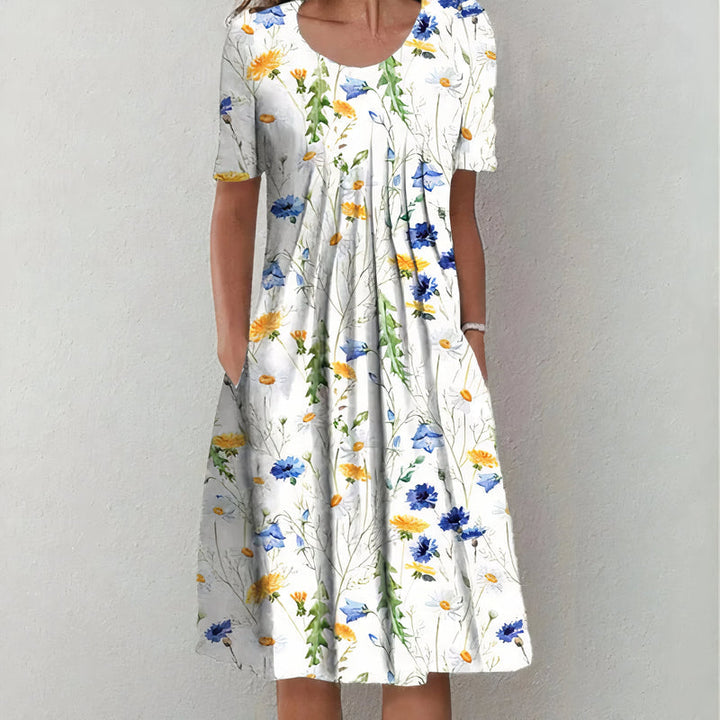 Nicola | Elegant Cotton Floral Dress
